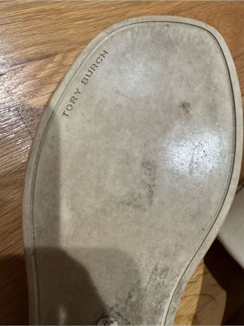Tory Burch Cream Double T Sport Slide